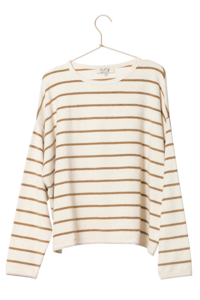 Sweat en éponge upcyclée ELSA rayé