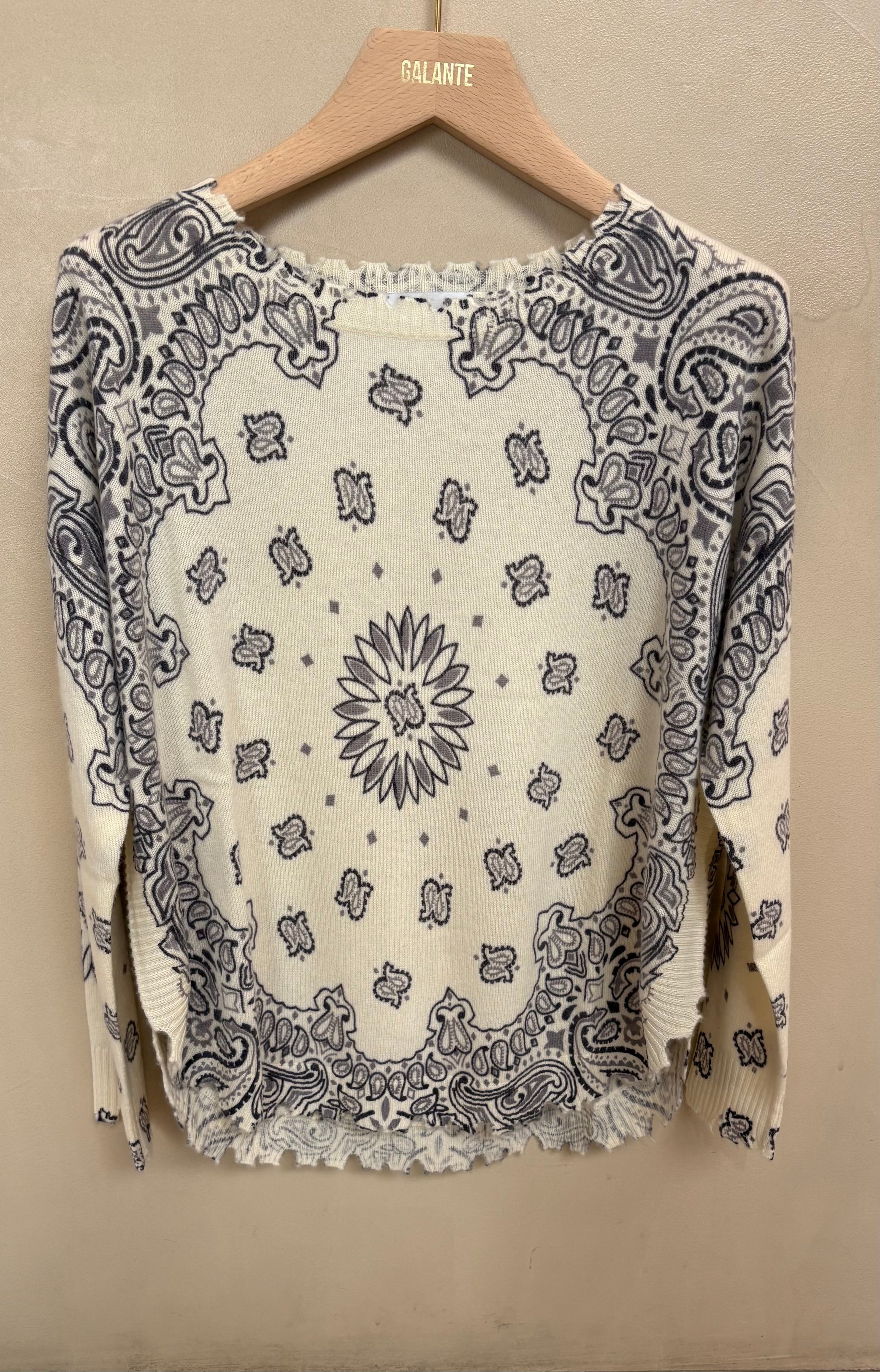 Pull Mela Bandana Bicolore Blanc