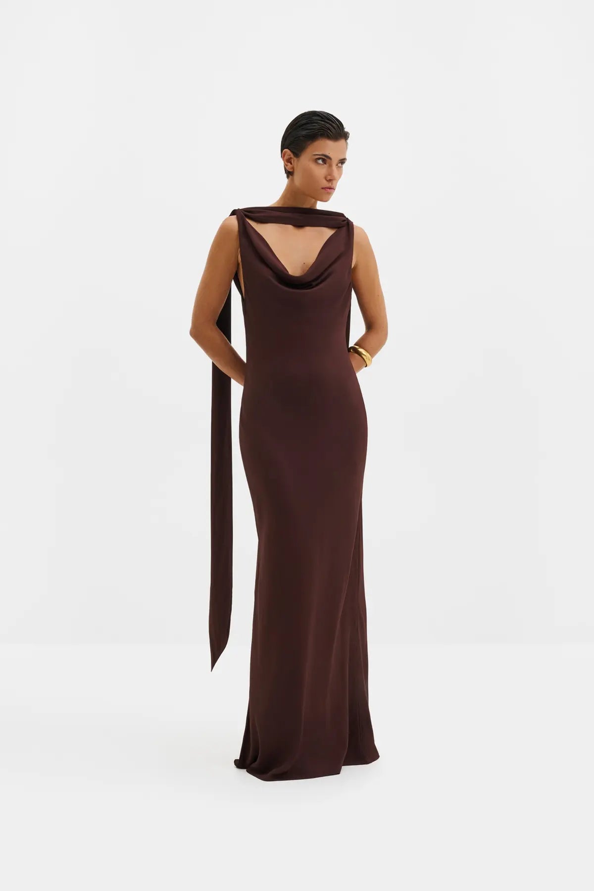 Robe Vida Cowl Neck Maxi Dress Espresso