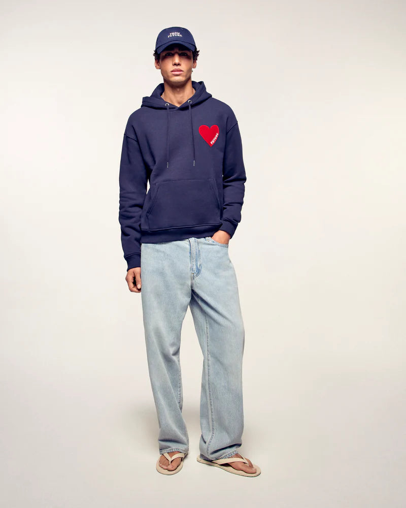 Sweatshirt Hoodie Cœur Homme Navy