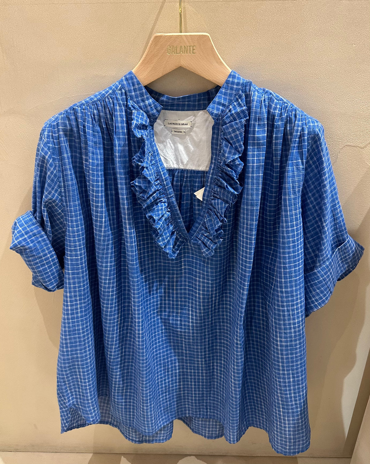 Tunique-blouse Lindsay Moda - Taille EU 42, Couleur Bleu Et Blanc Cassé - En Lyocell, Occasion Bon état