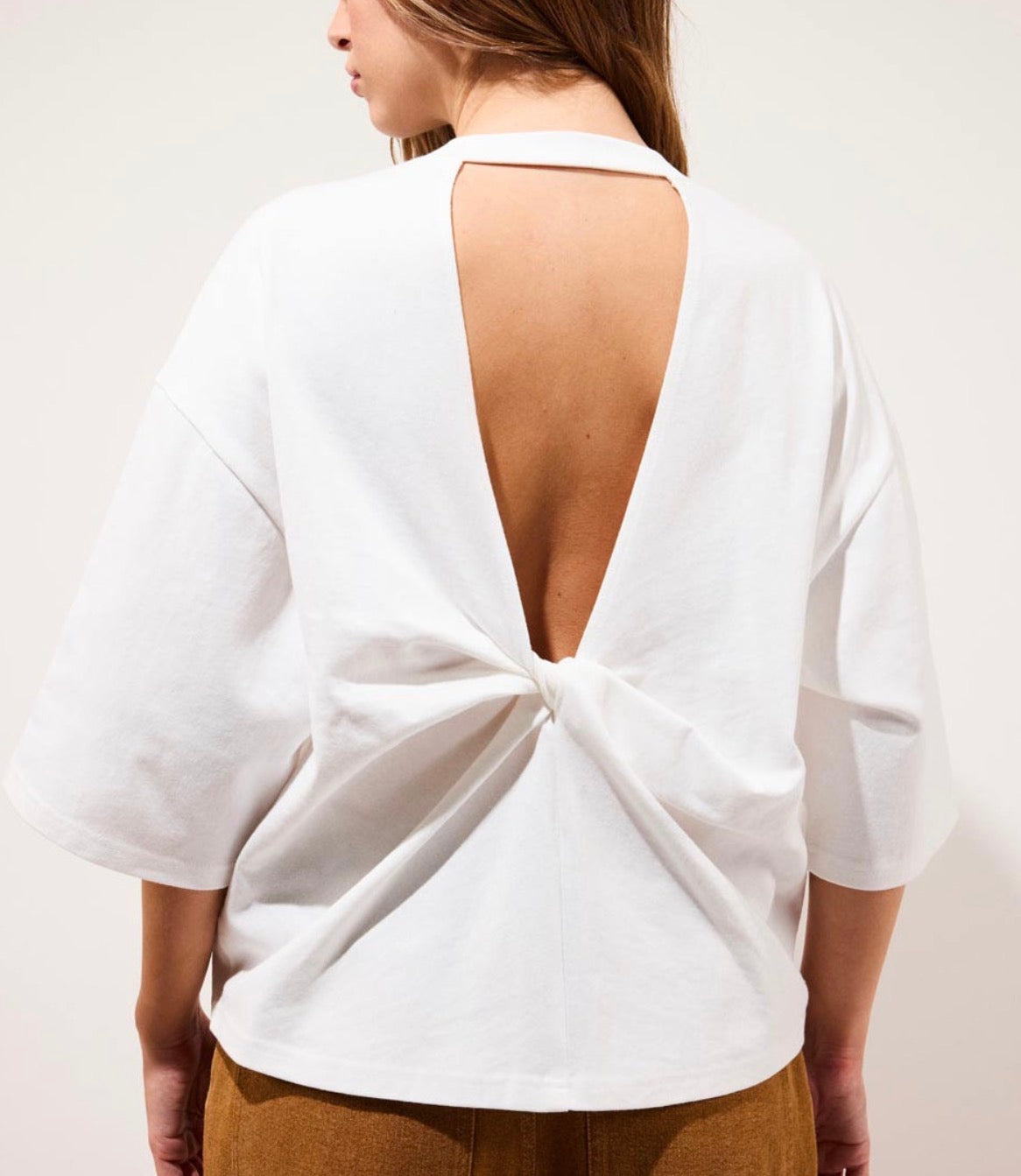 Roma Top dos nu en coton Vanilla