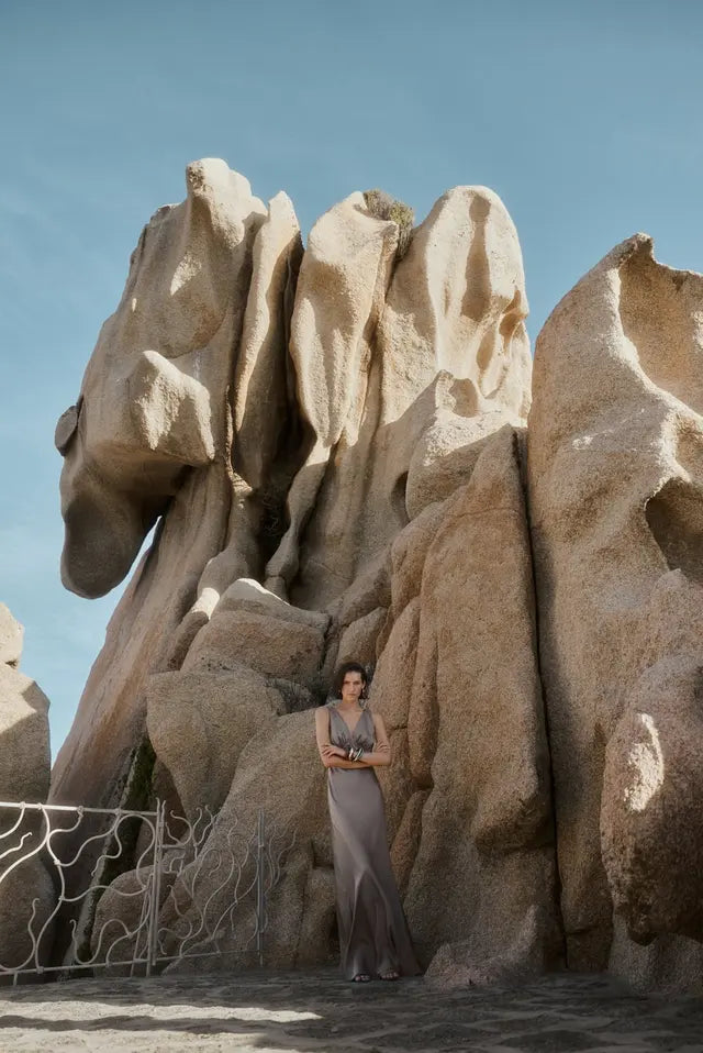 Robe Thelma Satin Maxi Dress Graphite