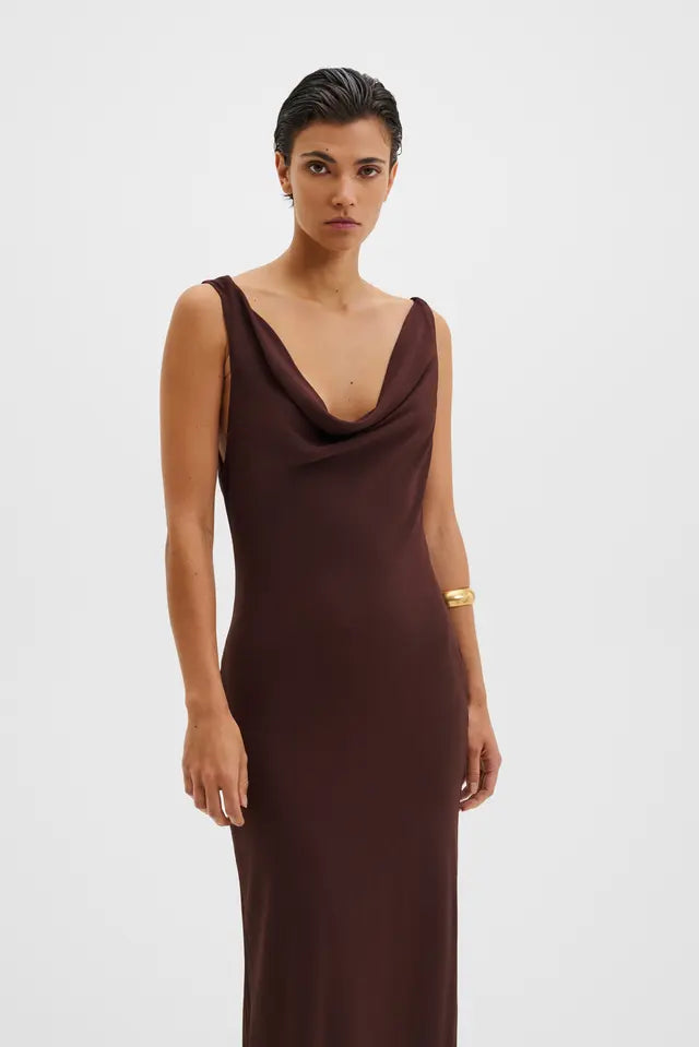 Robe Vida Cowl Neck Maxi Dress Espresso