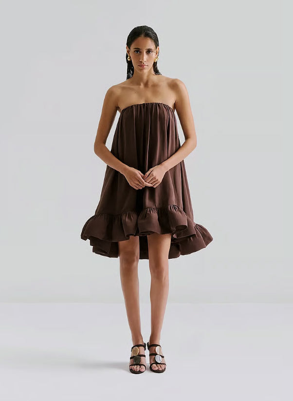 Mikala Mini Dress Chocolate