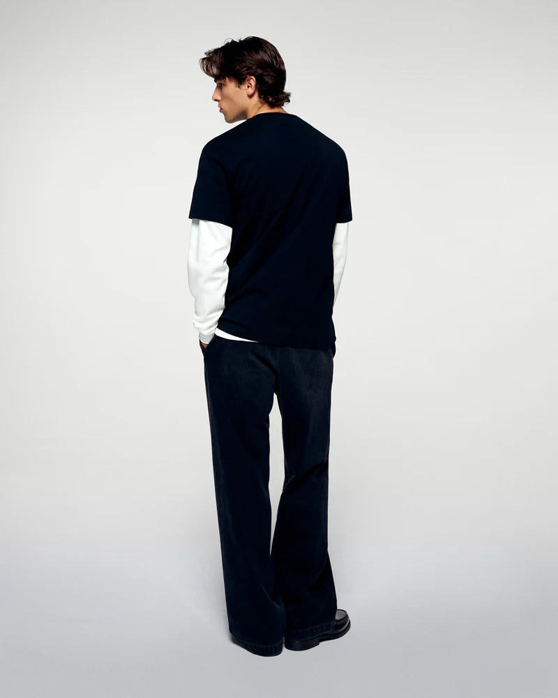 T-shirt Homme Col Rond Manches Courtes Cœur Noir