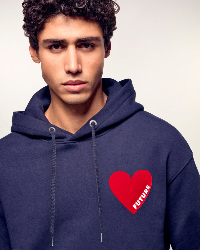 Sweatshirt Hoodie Cœur Homme Navy