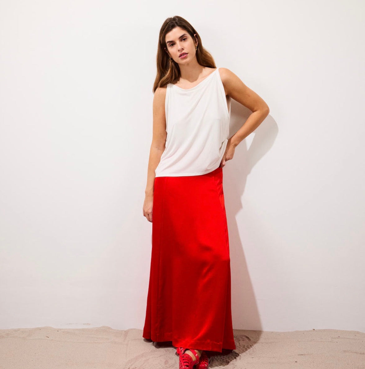 Leia Top à bretelles en jersey Vanilla