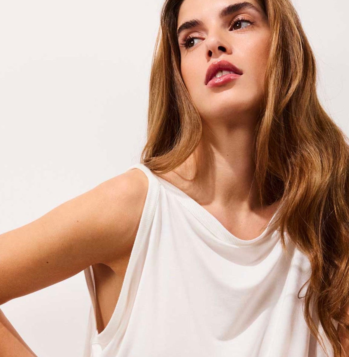 Leia Top à bretelles en jersey Vanilla