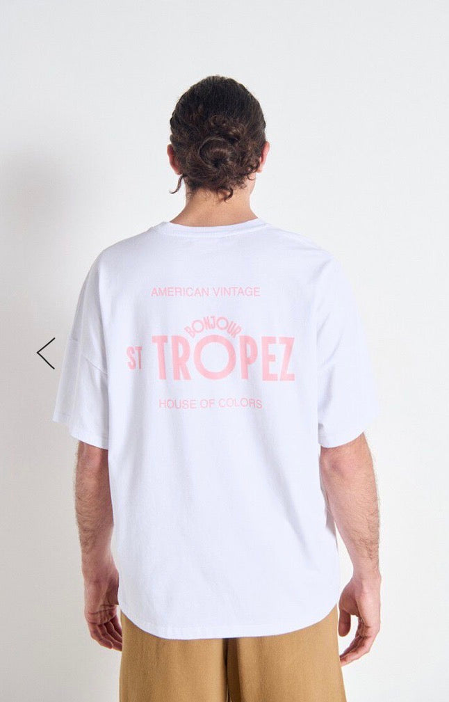 T- Shirt Fizvalley Blanc Mixte Saint Tropez