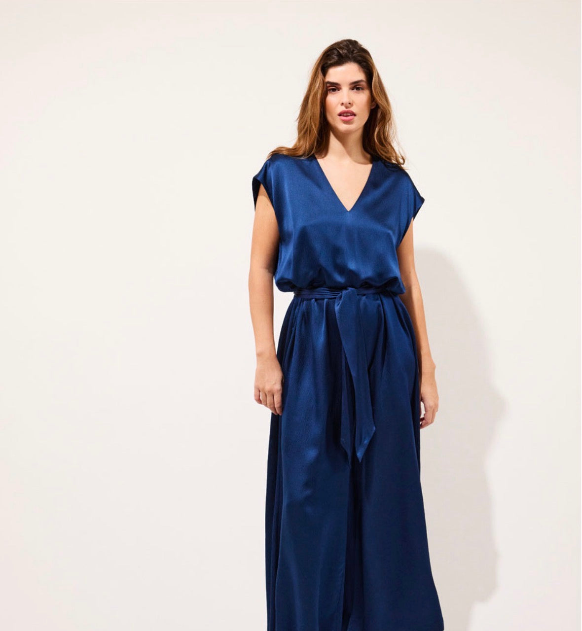 Alicante Combinaison longue oversize en soie Azul