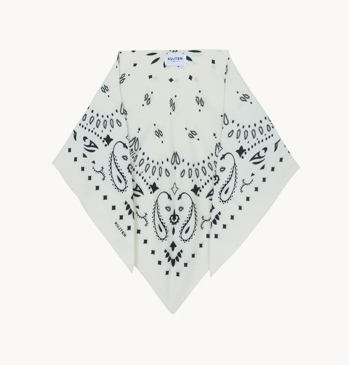 Petit bandana triangle cachemire Tifa Blanc