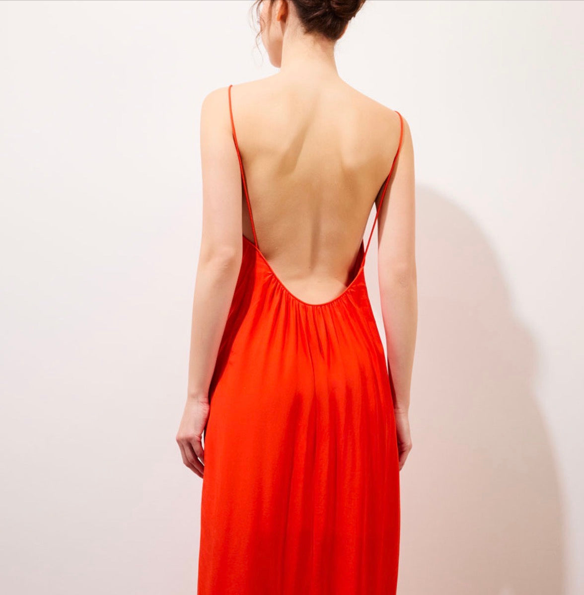 Blake Robe longue dos nu à bretelles Japan Red