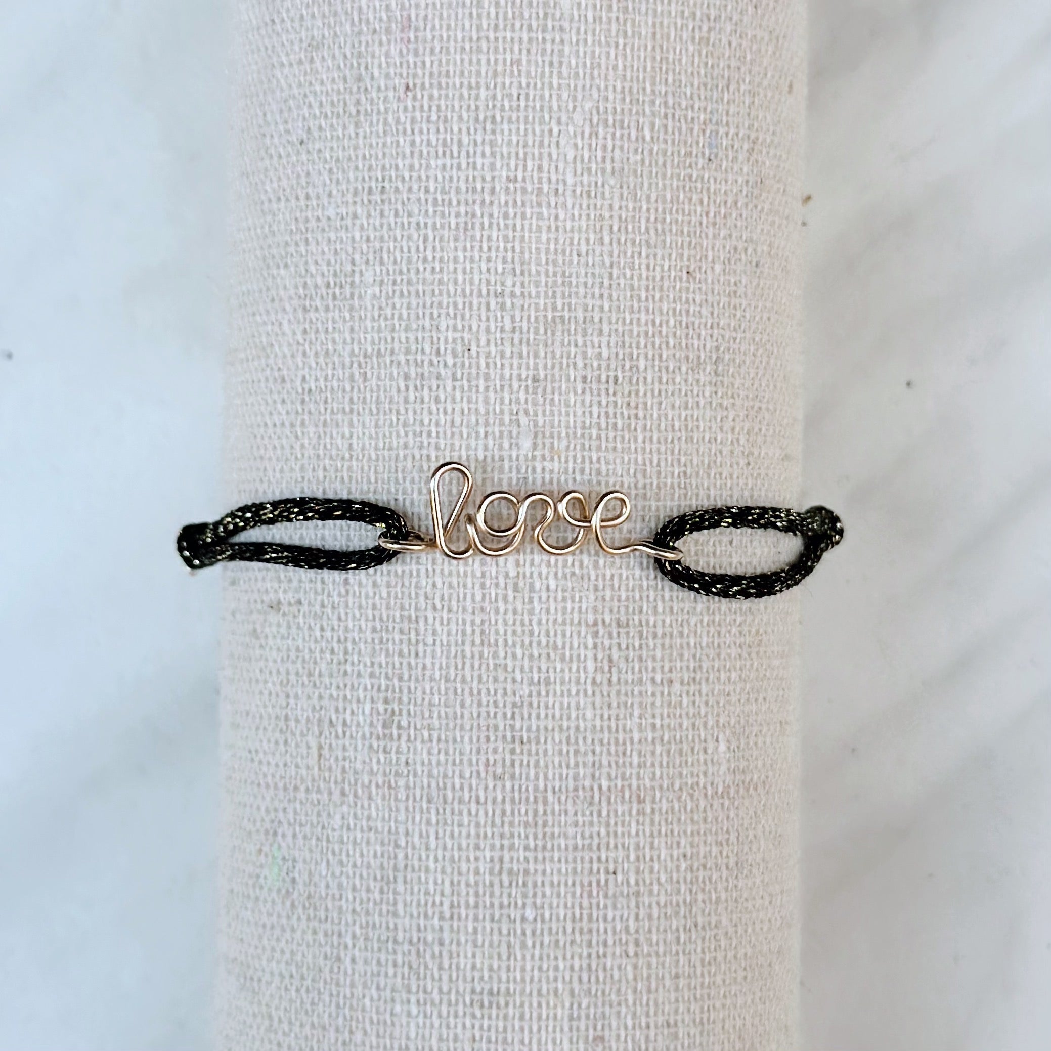 Bracelet « Love » Cordon Lurex Midnight Black