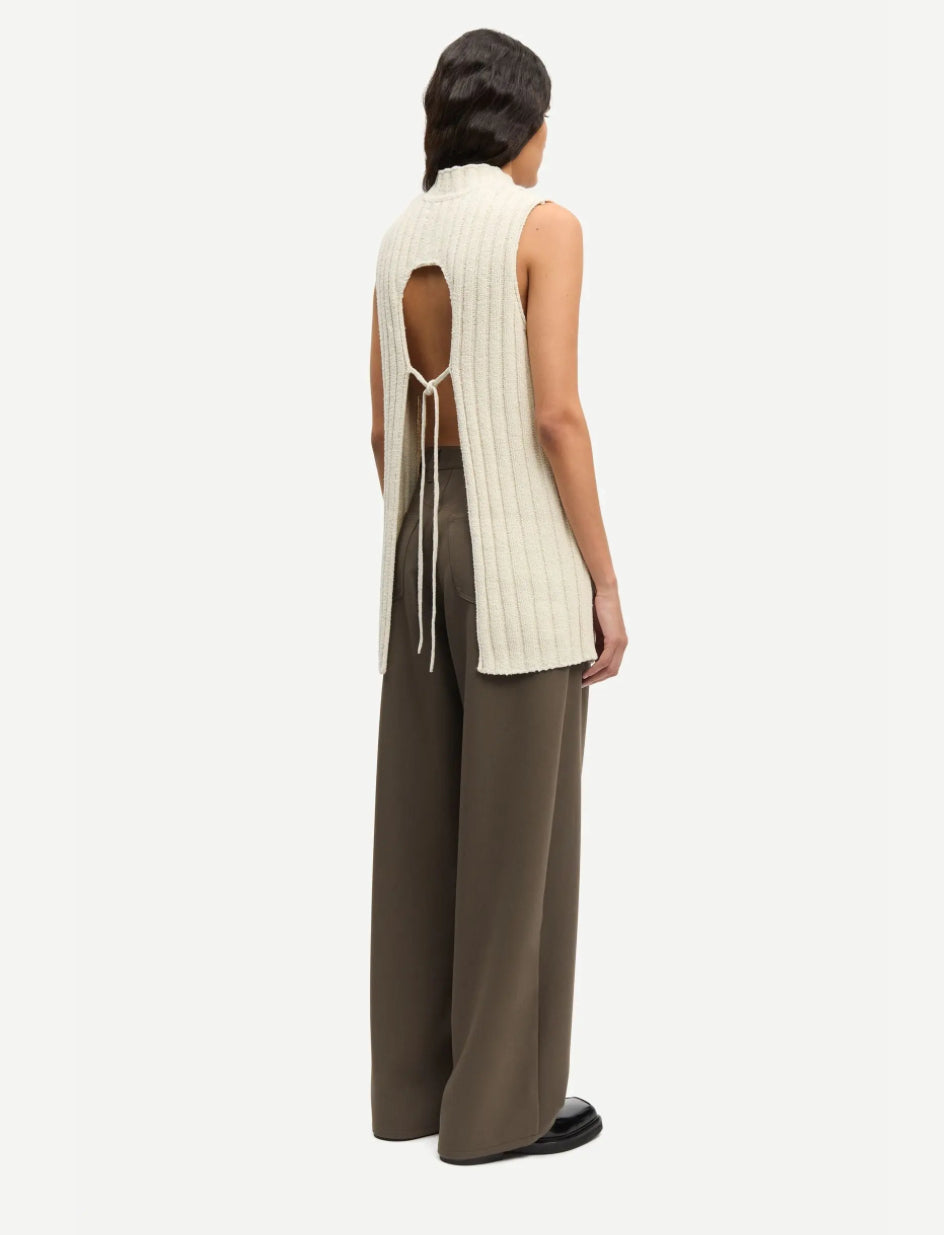 Saharper pleat trousers Major Brown