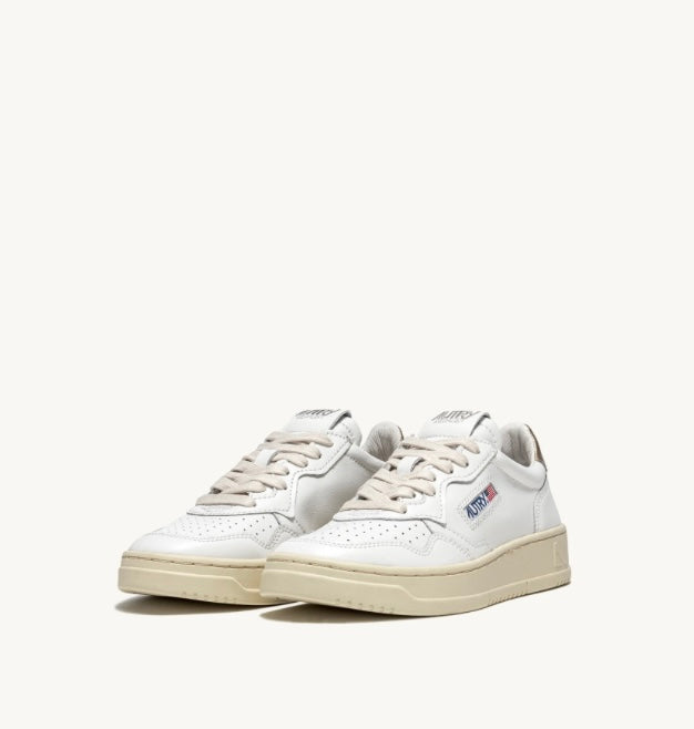 LL06 Medalist Low Cuir Blanc Et Or Métallisé