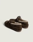 Mocassins bateau en daim – Doublure fourrée Dark Brown