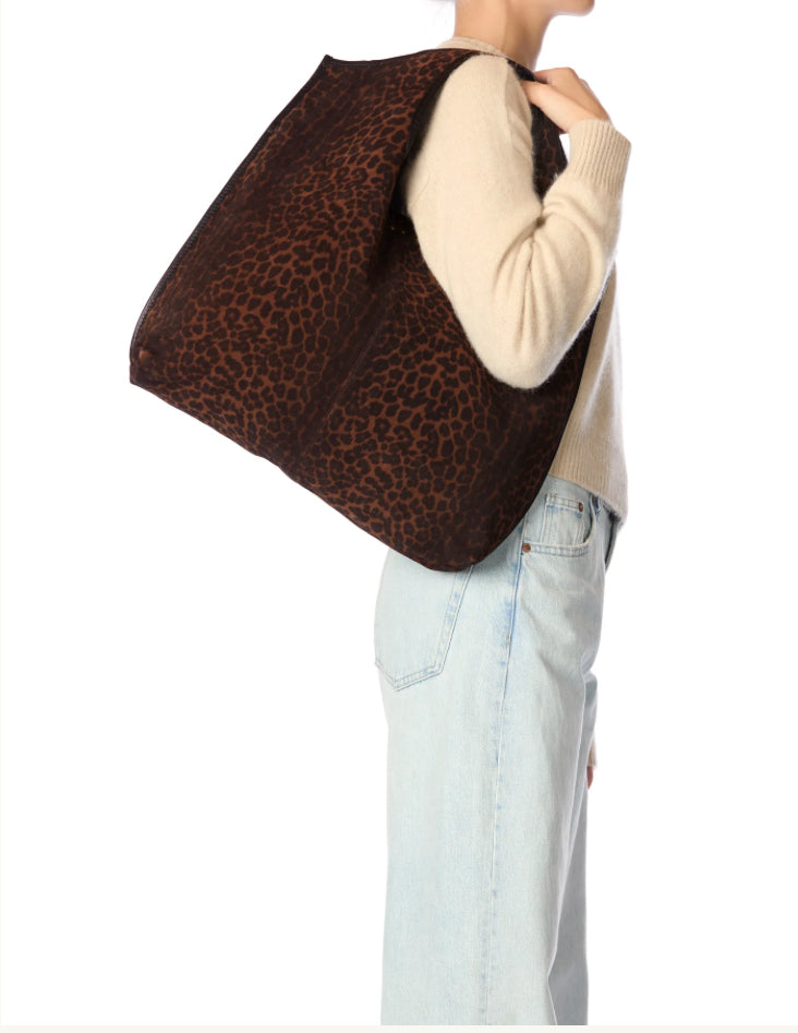 Sac Paco Croûte de Velours Imprimé Léopard