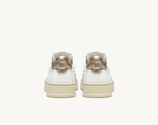 LL06 Medalist Low Cuir Blanc Et Or Métallisé
