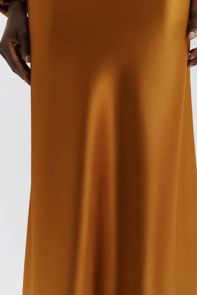 Jupe Aubree Satin Midi Amber