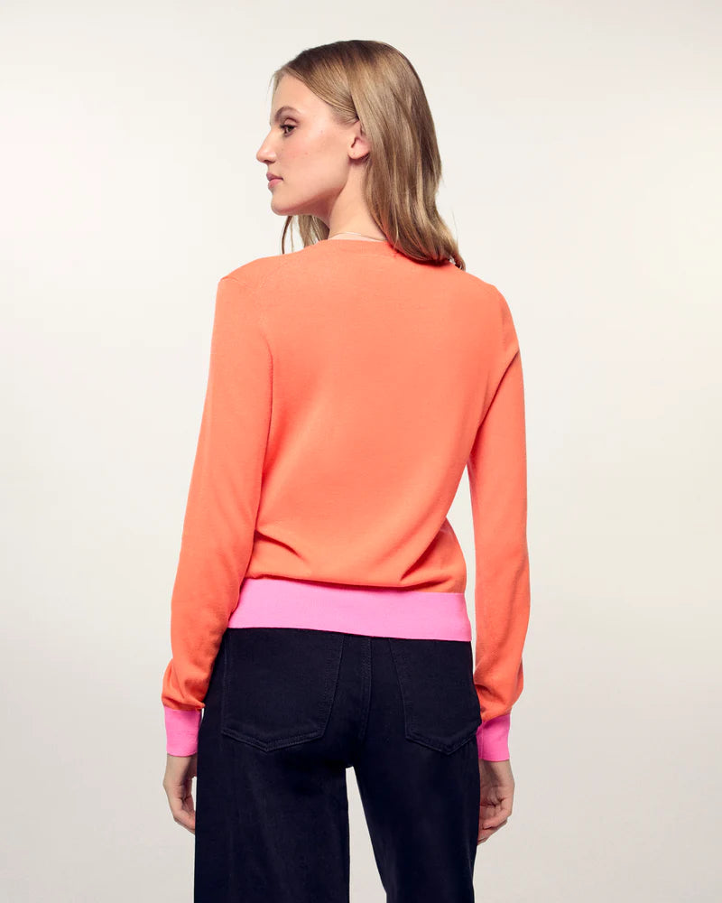 Pull Col Rond Fire Orange