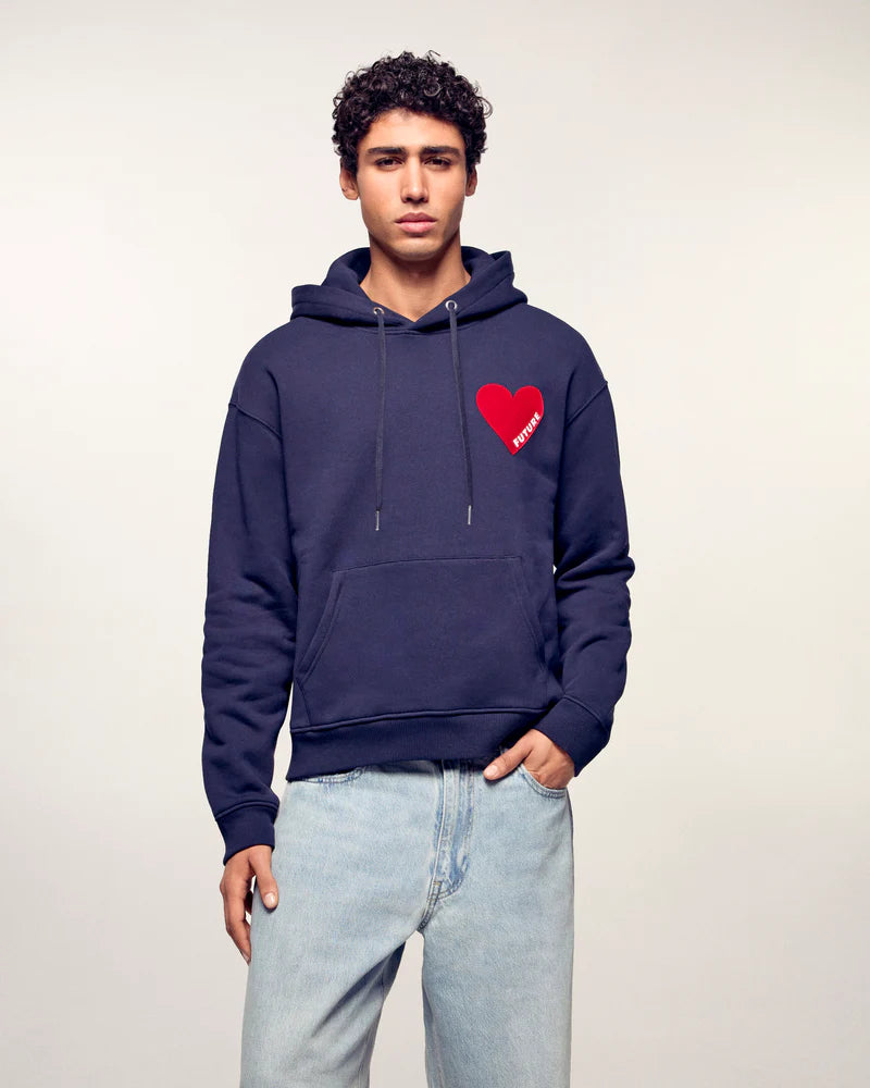 Sweatshirt Hoodie Cœur Homme Navy