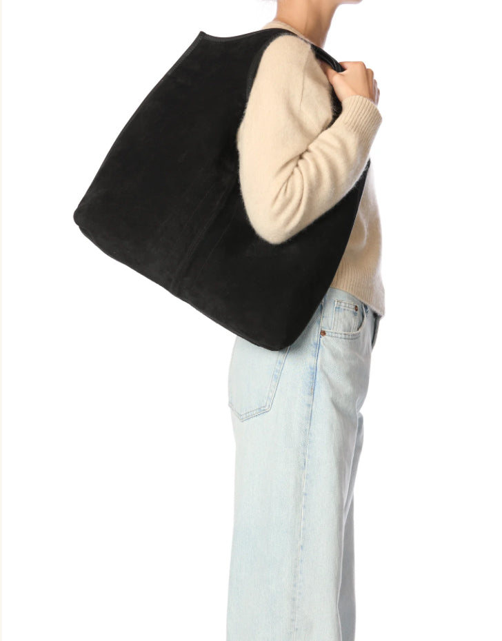 Sac Paco Croûte de Velours Noir