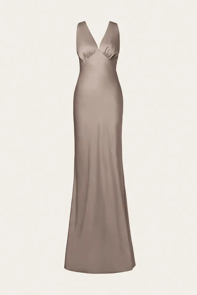 Robe Thelma Satin Maxi Dress Graphite