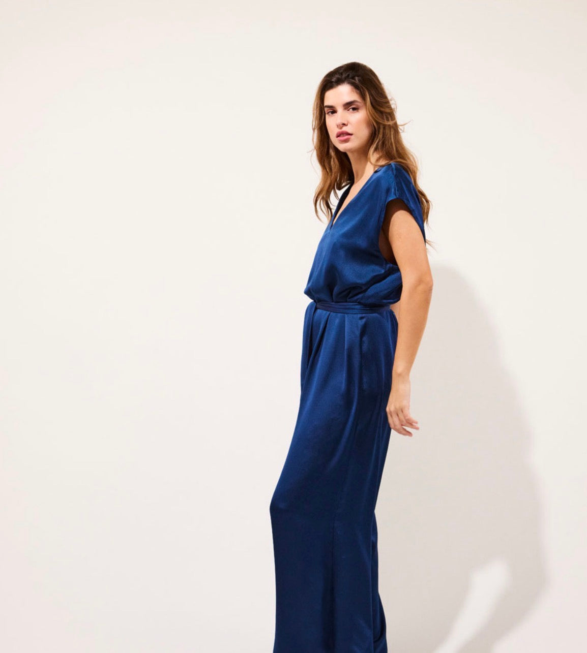 Alicante Combinaison longue oversize en soie Azul