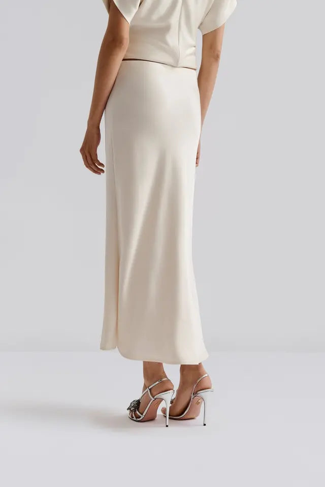 Jupe Aubree Satin Midi Vanilla