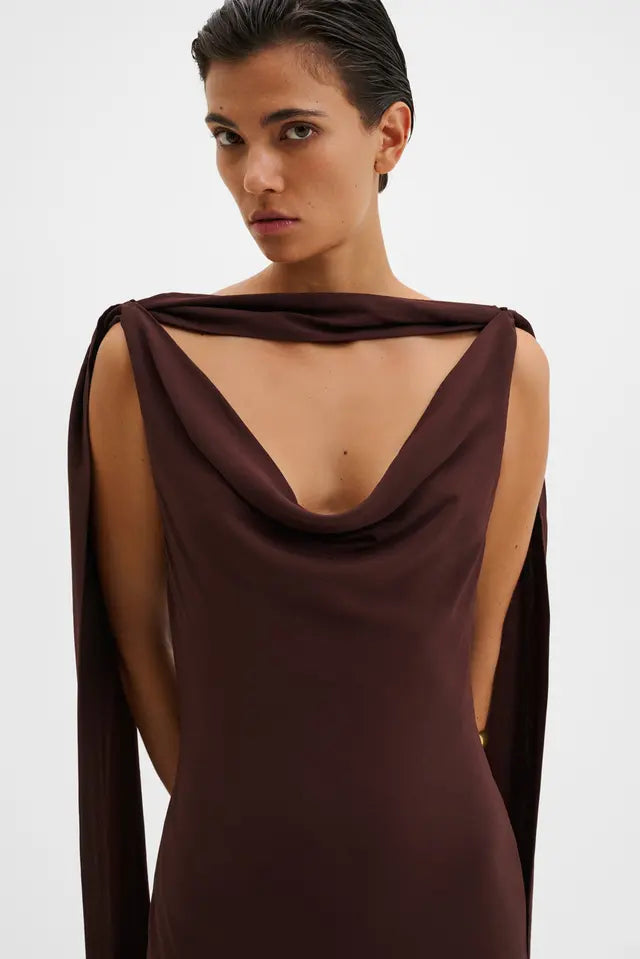 Robe Vida Cowl Neck Maxi Dress Espresso