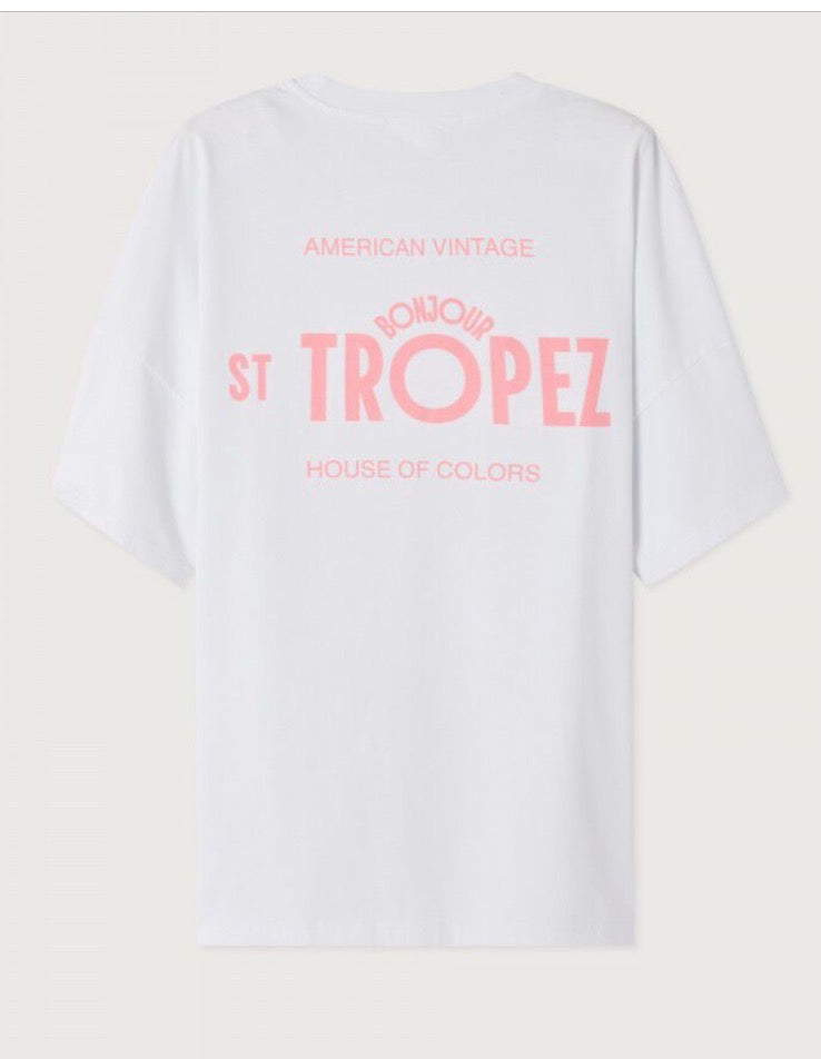T- Shirt Fizvalley Blanc Mixte Saint Tropez