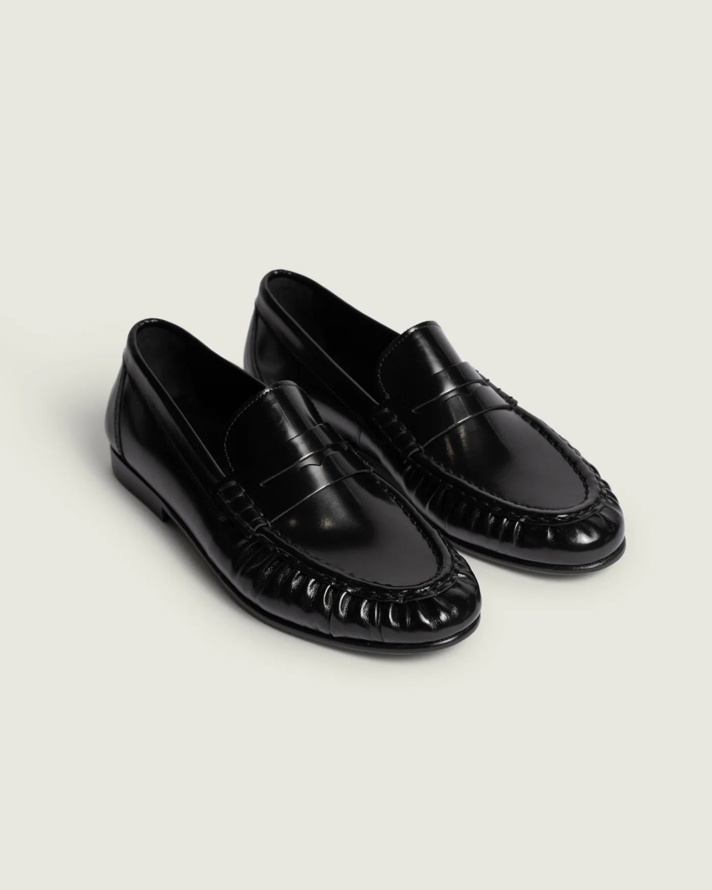 Penny Loafer Wrinkle - Box Leather - Polished Black