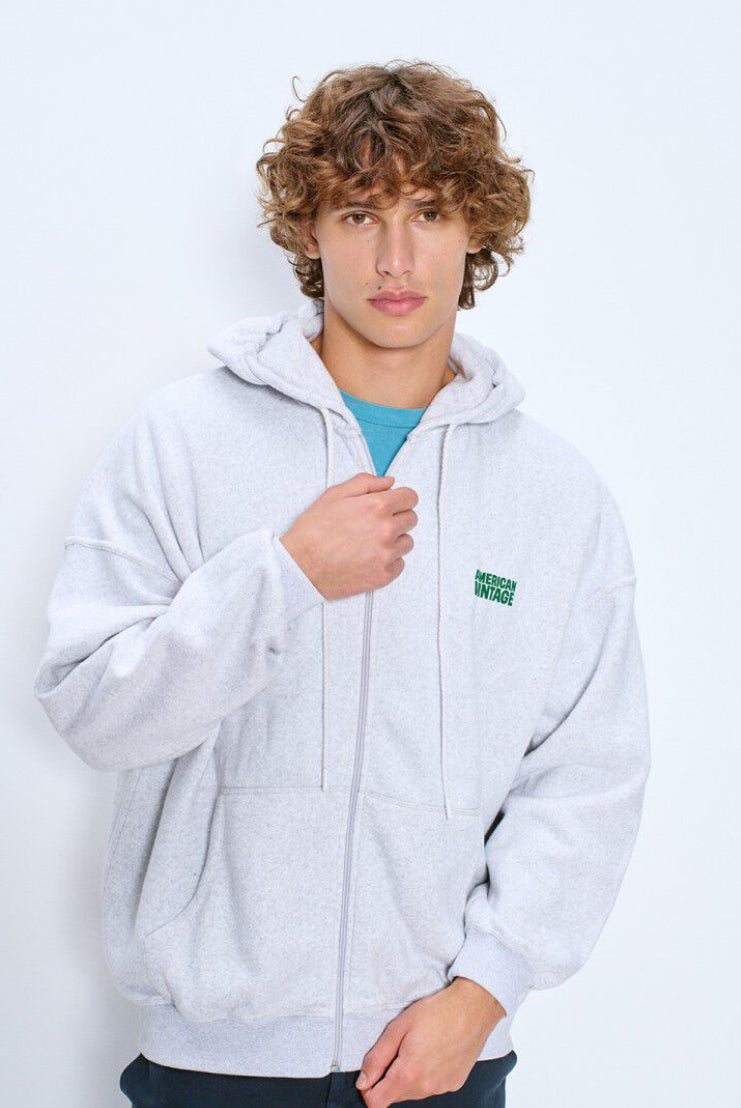 Sweat Zippé Homme Baptown Gris Chiné