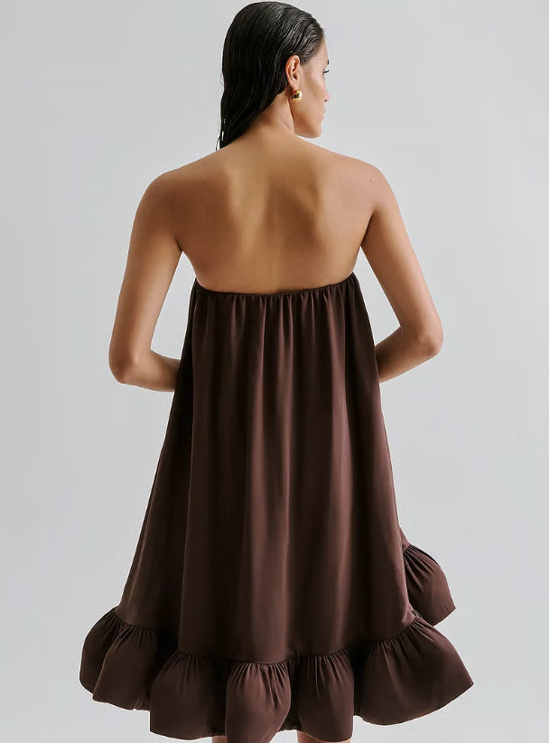 Mikala Mini Dress Chocolate