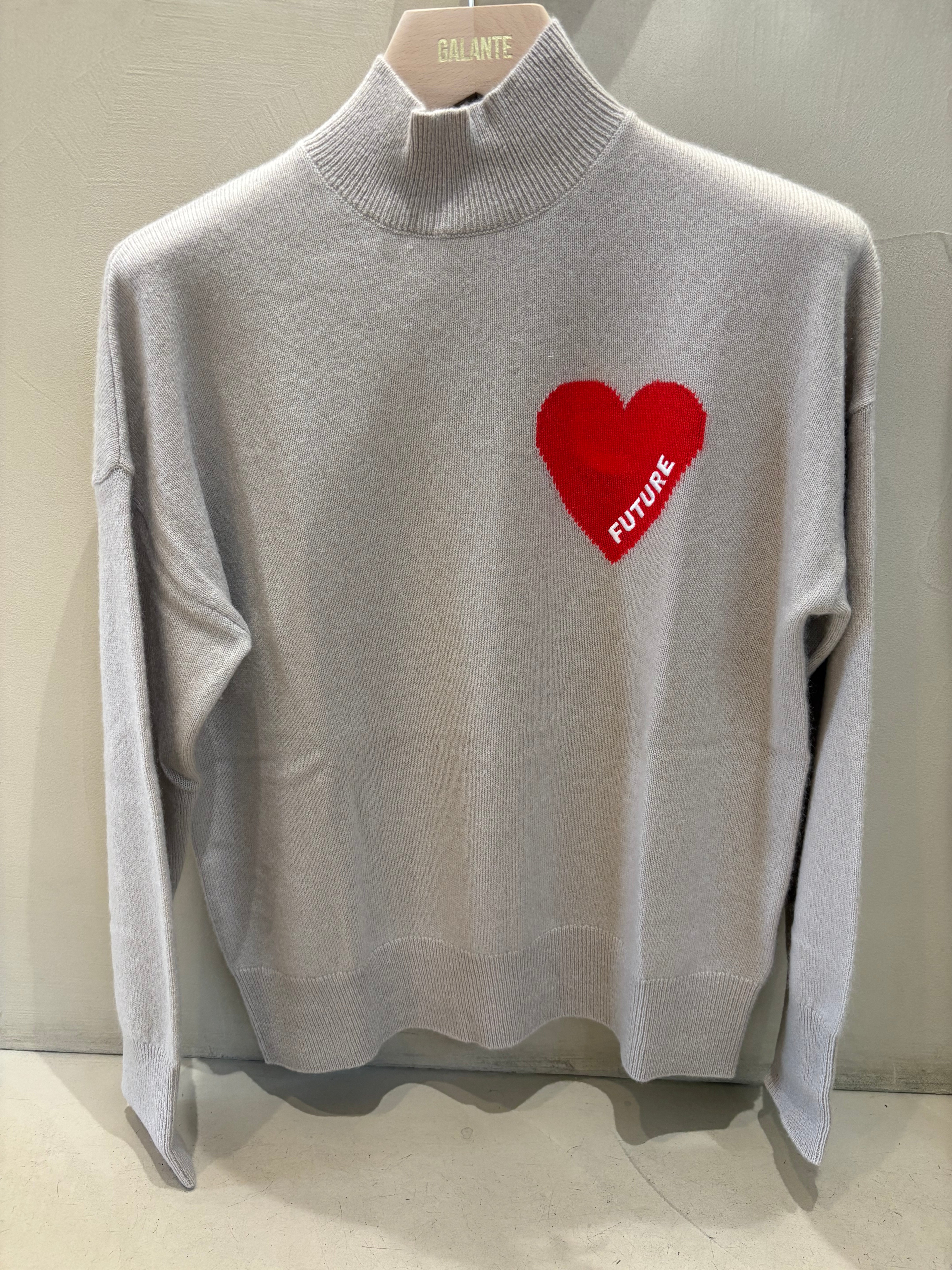 Pull Col Montant Iced Sand Cœur