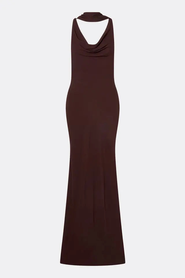 Robe Vida Cowl Neck Maxi Dress Espresso