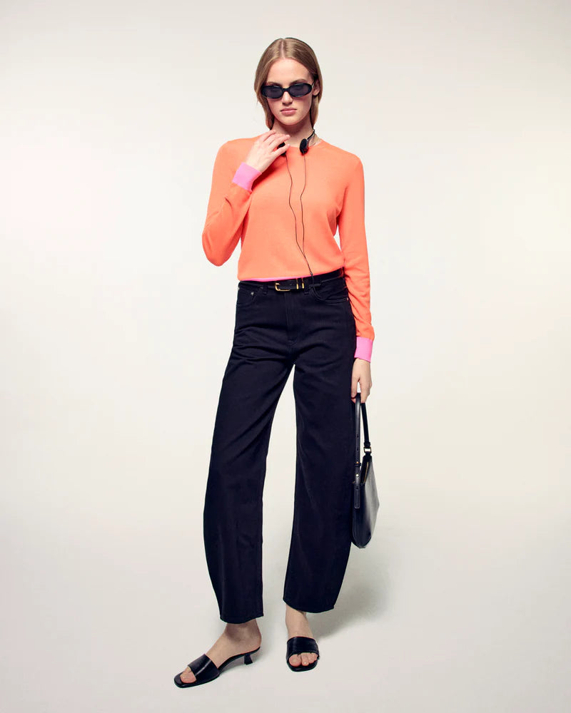 Pull Col Rond Fire Orange