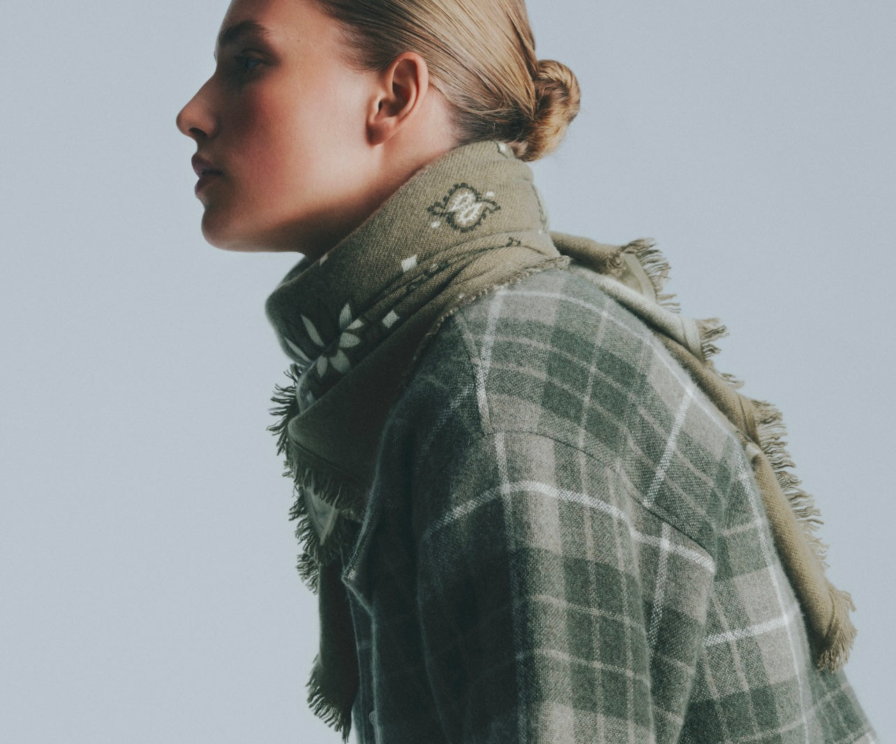 Grand Bandana Hachiko Bico Kaki Chiné