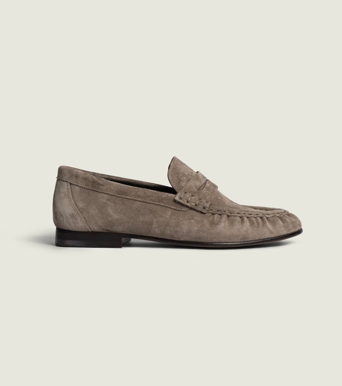 Penny Loafer Wrinkle Suede Light Taupe