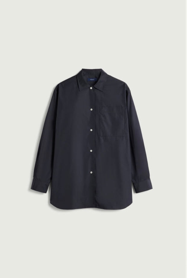 Chemise Oversize en Taffetas Kita Navy