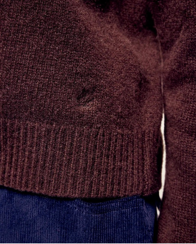 Pull Col Rond Femme Chocolat