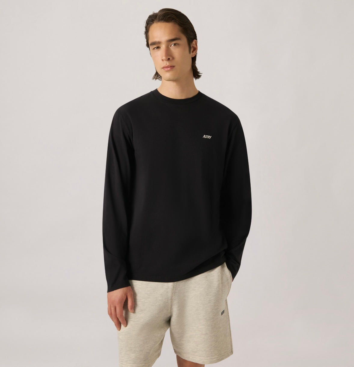 T- Shirt Manches Longues Mix Jersey Black