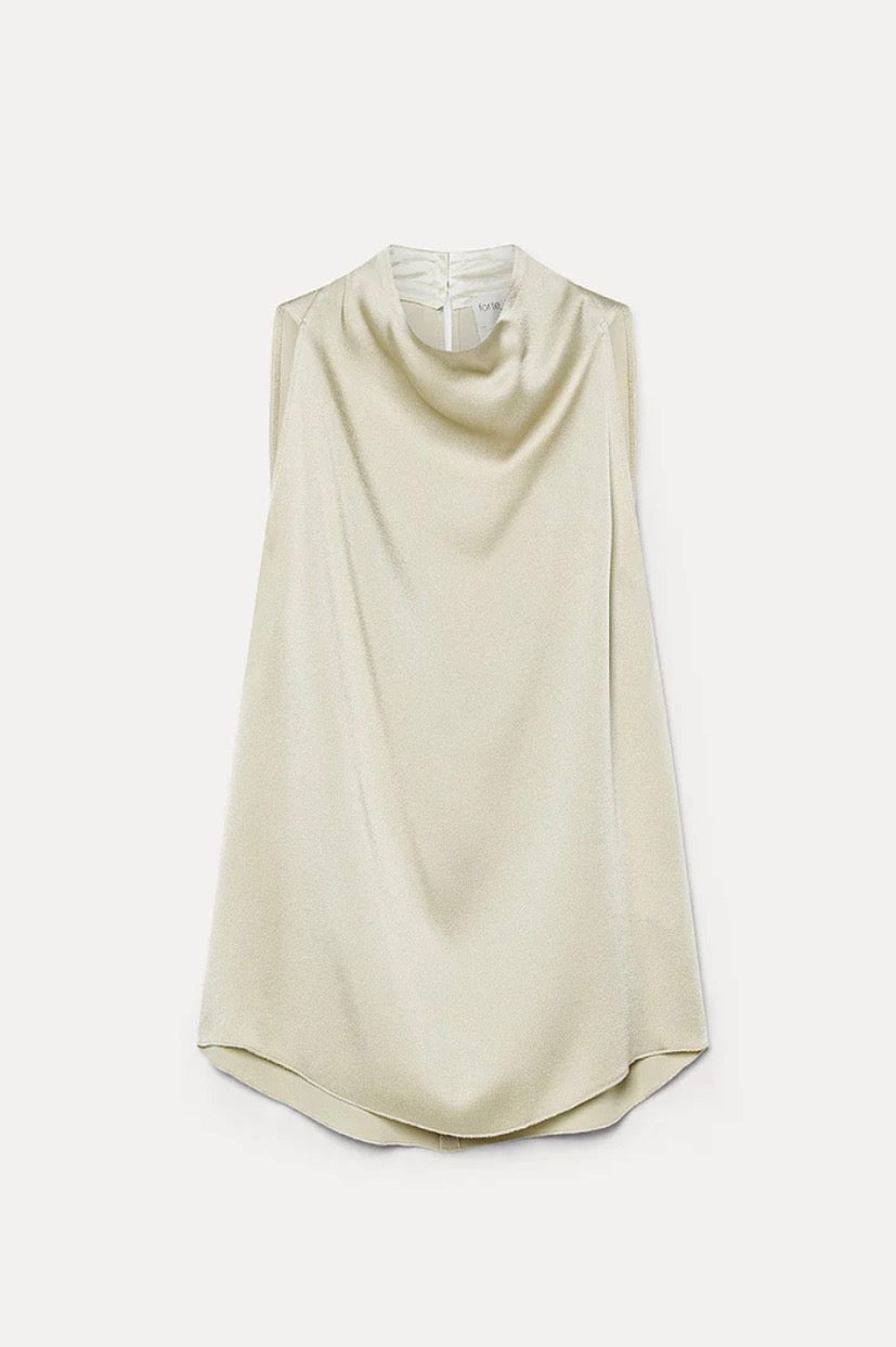 My Top Sans Manches en Satin Argilla