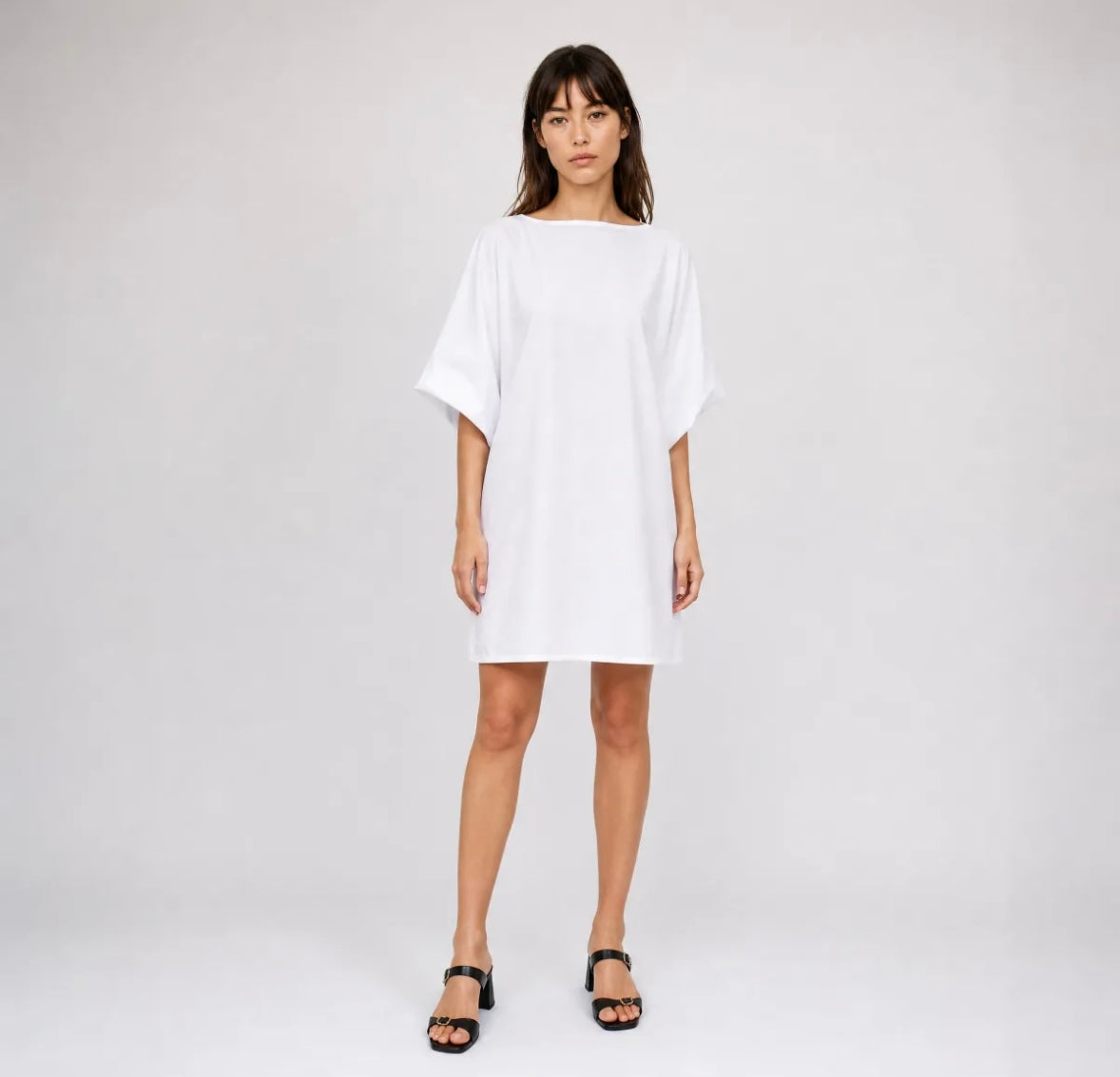 Robe manches bouffantes Blanc TDM35526