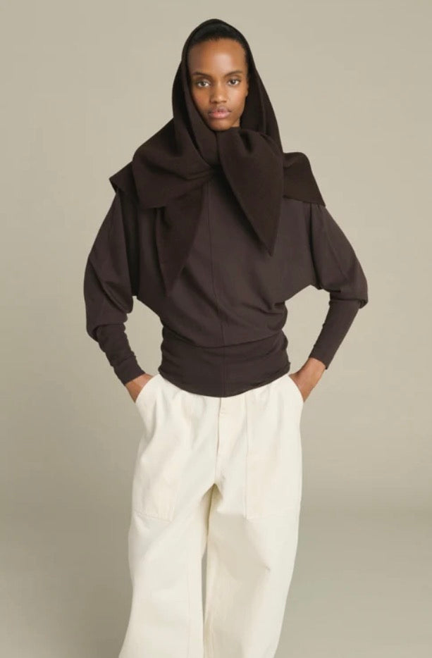 Foulard Triangle Jamelia En Laine Marron