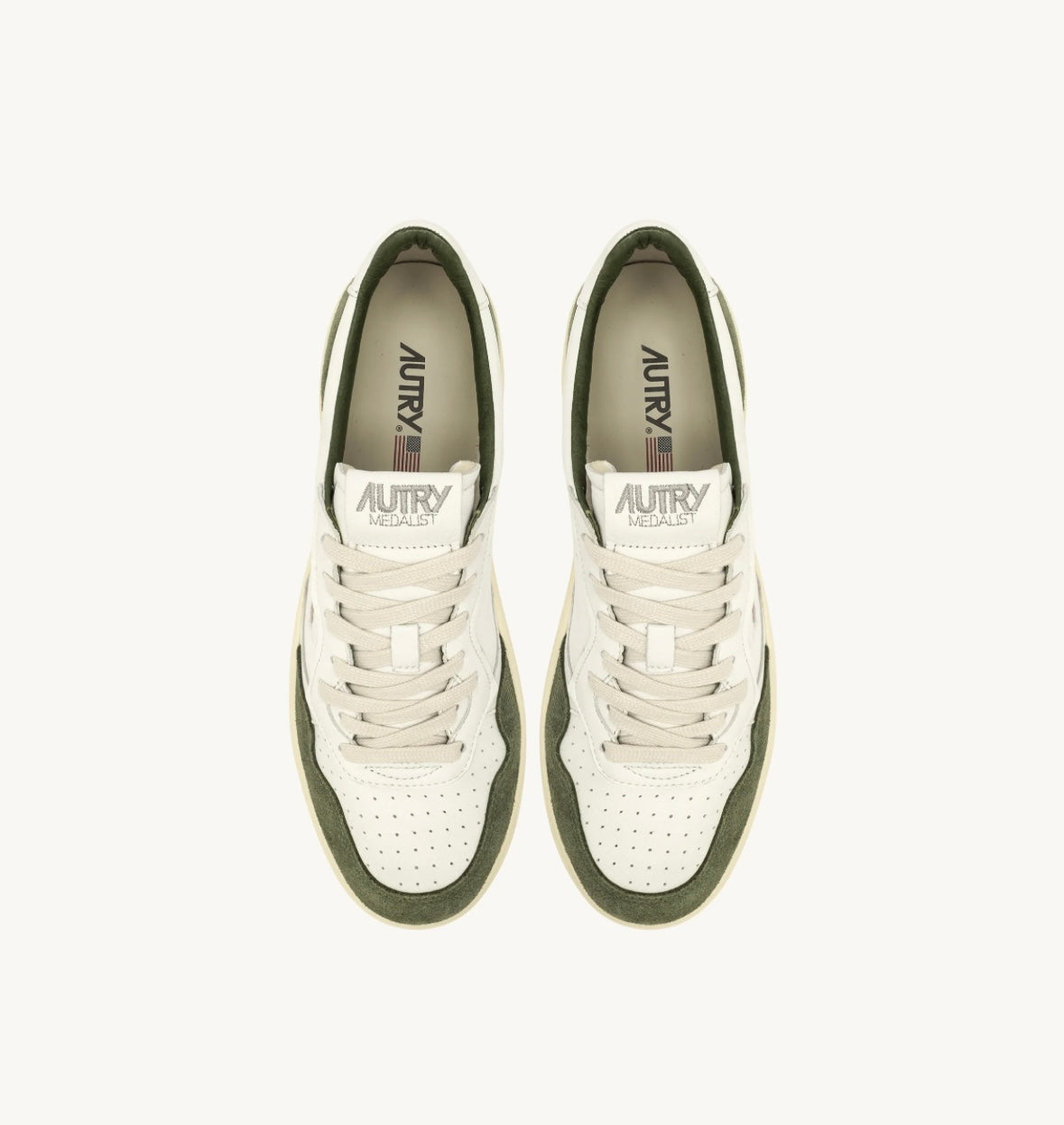 Baskets Medalist Low Suède Et Cuir White Military