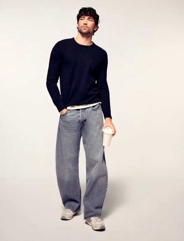 Pull Homme en Cachemire Col Rond Noir