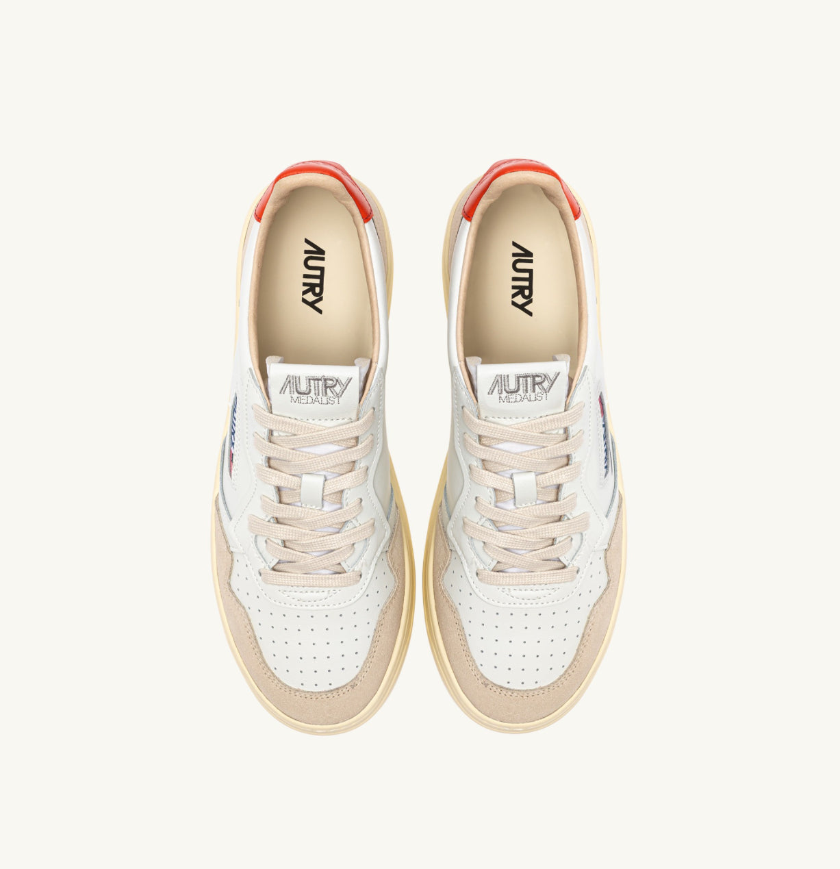 LS19 Medalist Low Leather Suede White Pumpkin