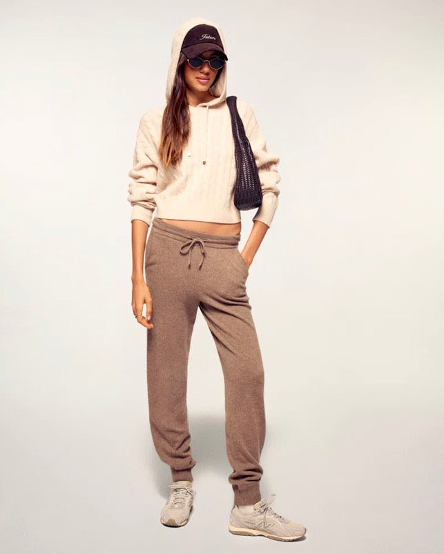 Jogging Droit Femme White Taupe